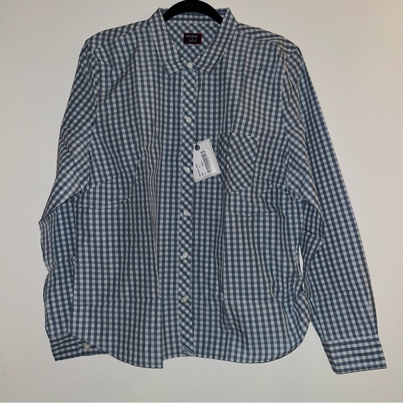UNTUCKit Crispo Women’s Blue Checkered Long Sleeve Button Down Shirt Size 16 NWT - Picture 5 of 5